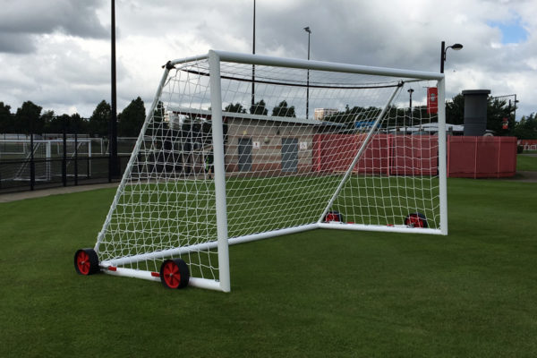 Pair of Free-standing 7-a-side mini football goals (3.65m x 1.8m, 12ft x 6ft) - Image 5