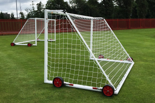 Pair of Free-standing 7-a-side mini football goals (3.65m x 1.8m, 12ft x 6ft) - Image 6
