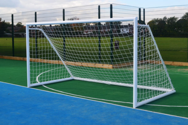 Pair of Free-standing 7-a-side mini football goals (3.65m x 1.8m, 12ft x 6ft)