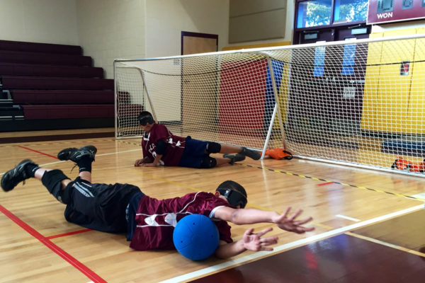 goalfix lightweight goalball goal in action